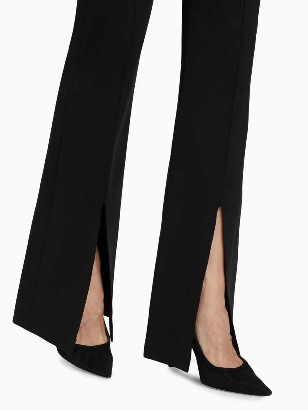 Alice + Olivia Black Emiko Split-Hem Flare Pants Size 0 - Picture 4 of 9